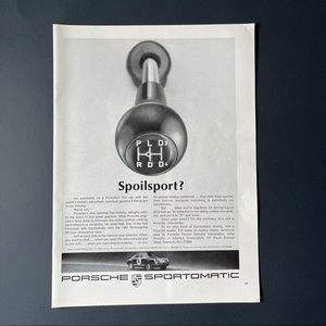Original Vintage Print Ad 1968 PORSCHE 8.5x11
